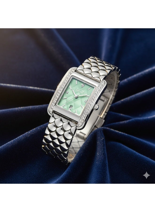 Labaoli 26.5mm Small-Square Steel Quartz Watch, 9mm Ultra-Thin, 3ATM Water Resistant, Ladies Chic - Image 4